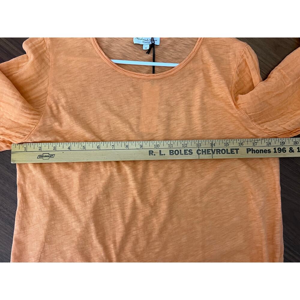 Michael Stars Iliana Fabric Mix Top Marmalade Orange Size M NWT - Picture 5 of 7